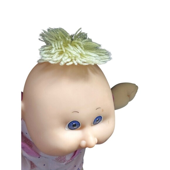 Cabbage Patch Kids Doll 1989 VTG Blonde Tufted Hair Blue Eyes Pink Romper Diaper - Picture 3 of 12